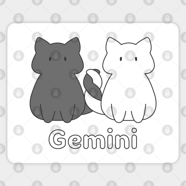 Gemini Cat Zodiac Sign with Text Sticker by artdorable